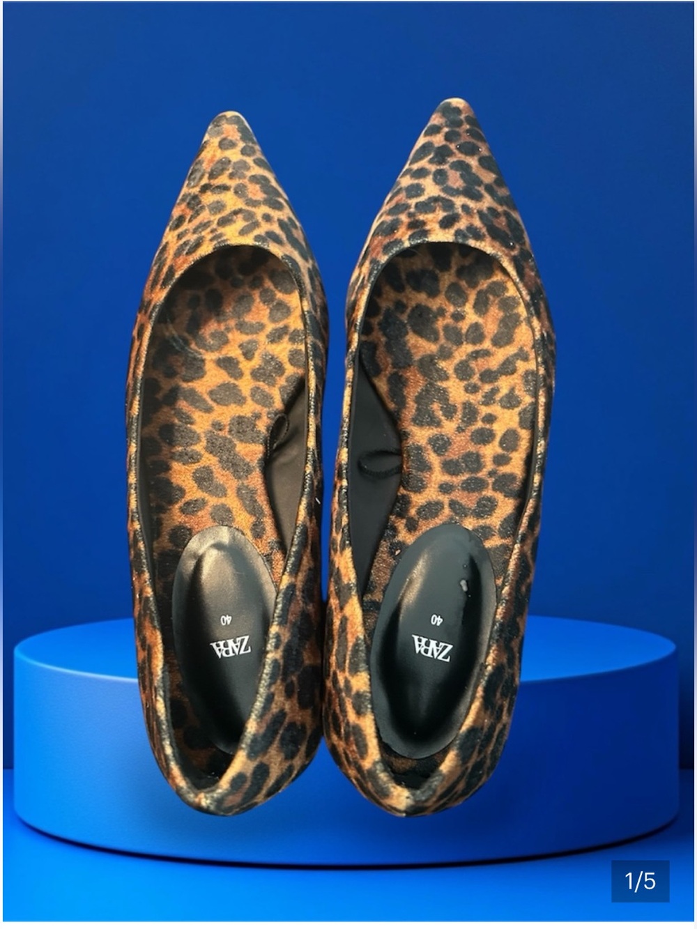 Zara Leopard-Print Pointed Flats in Brown and Black